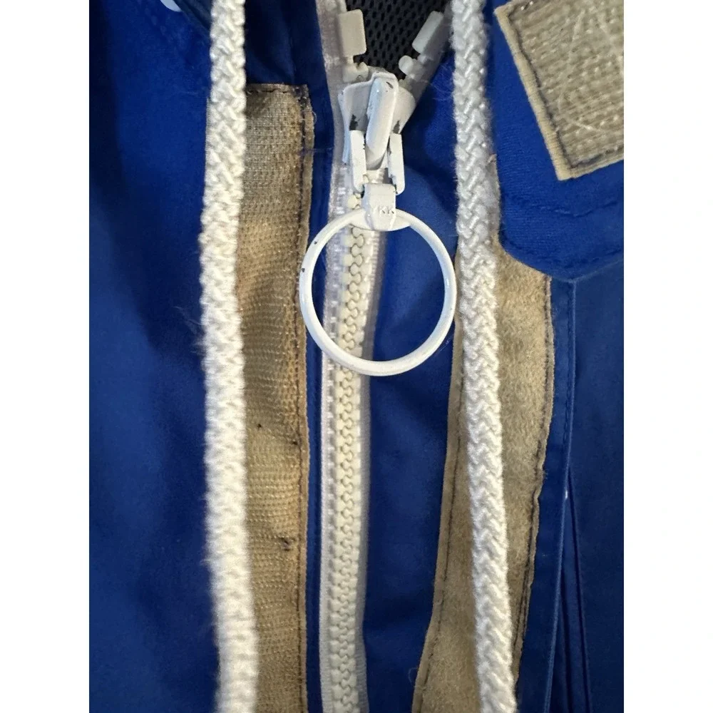 Lands End Men Size Medium Blue Jacket Dual Pocket Vintage